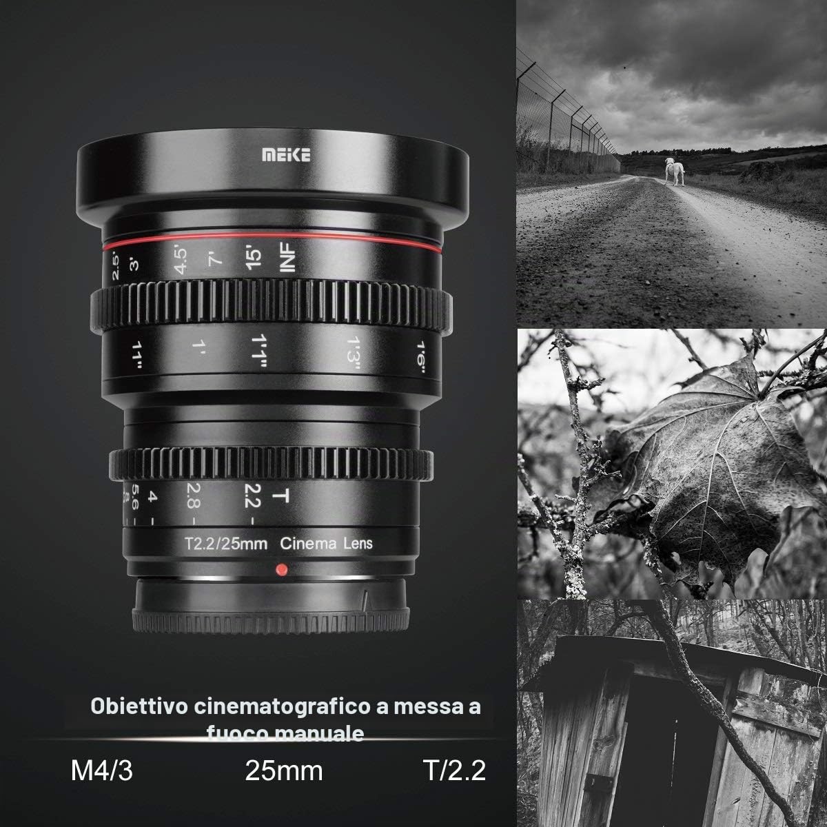 Meike 25mm T2.2 Manual Focus Prime Mini Cinema Lens for Micro Four Thirds MFT M43 Mount Cameras and BMPCC