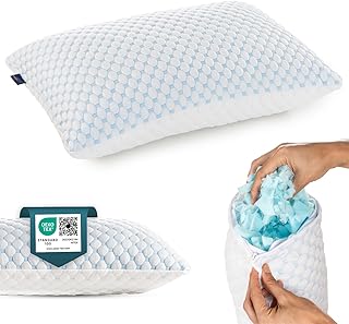 Alkamto Verstellbares Gelkissen – 73x48cm Kühlendes Memory Foam Kopfkissen mit Doppelseitigem Ice Silk & Viskose Bezug – Ideal für Rücken-, Bauch- und Seitenschläfer – Queen Size für erholsamen Schlaf