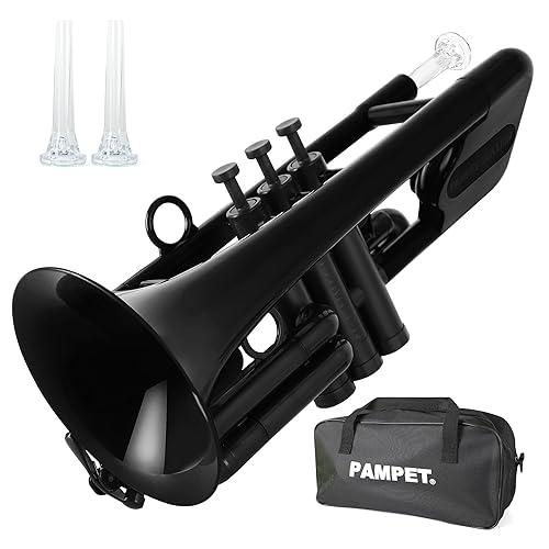PAMPET SEA LION Professional Plastic Bb Trumpet Set for Student Beginner (Black)