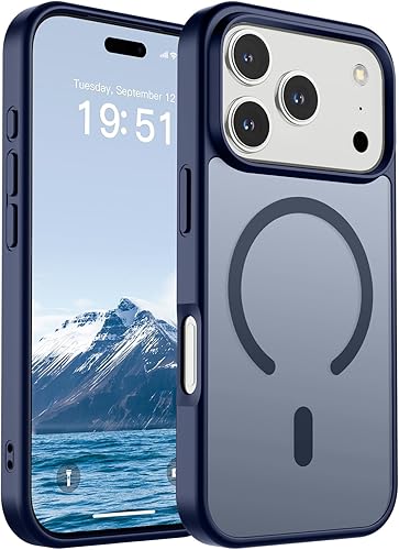 Miniatura 130 de SUPFINE - Funda magnética para iPhone 14 Pro Max (compatible con MagSafe), (protección contra caídas de grado militar de 10 pies), delgada, Negro