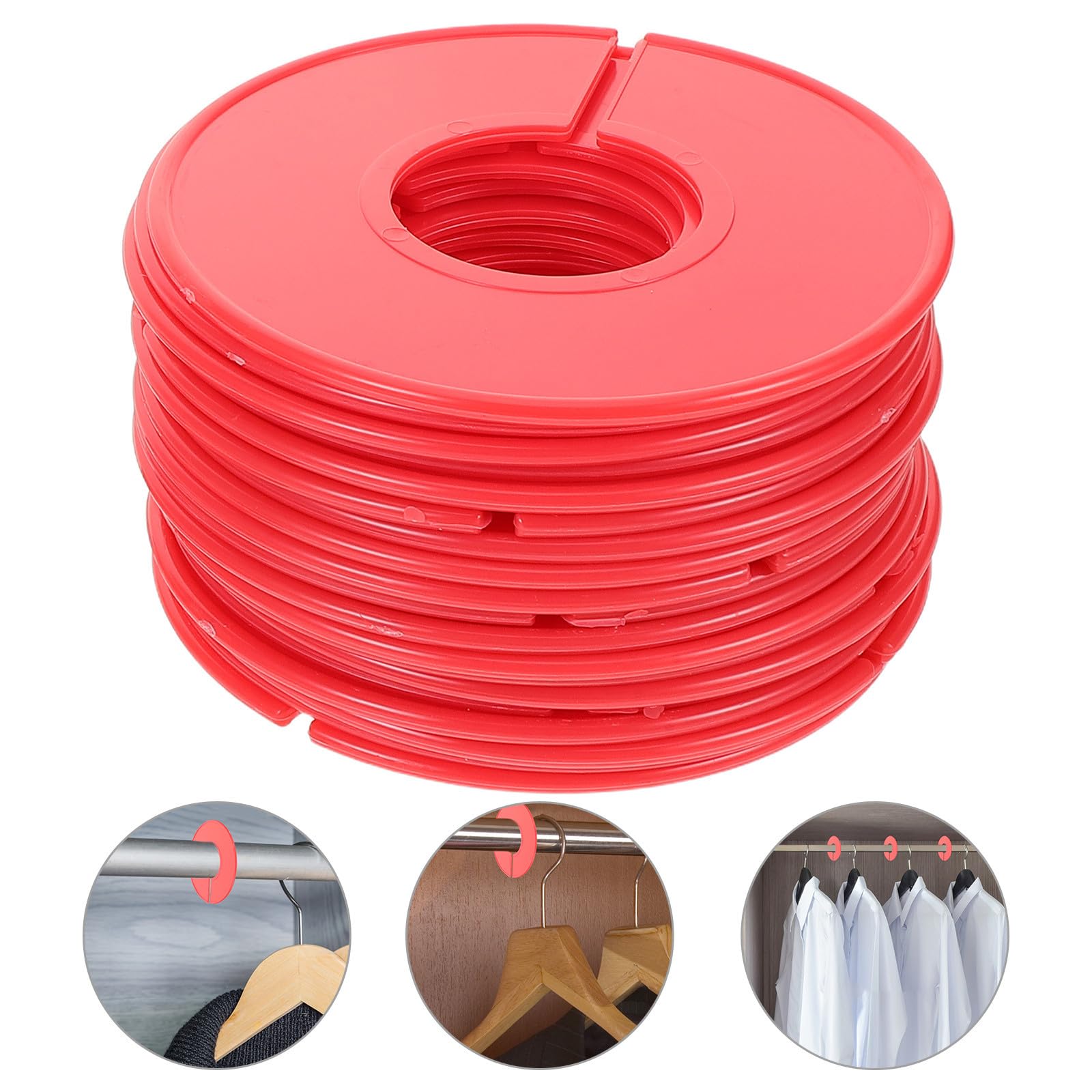 Divisores de Armario para Ropa Colgante Separadores Plásticos Reutilizables Color Rojo 20 Piezas