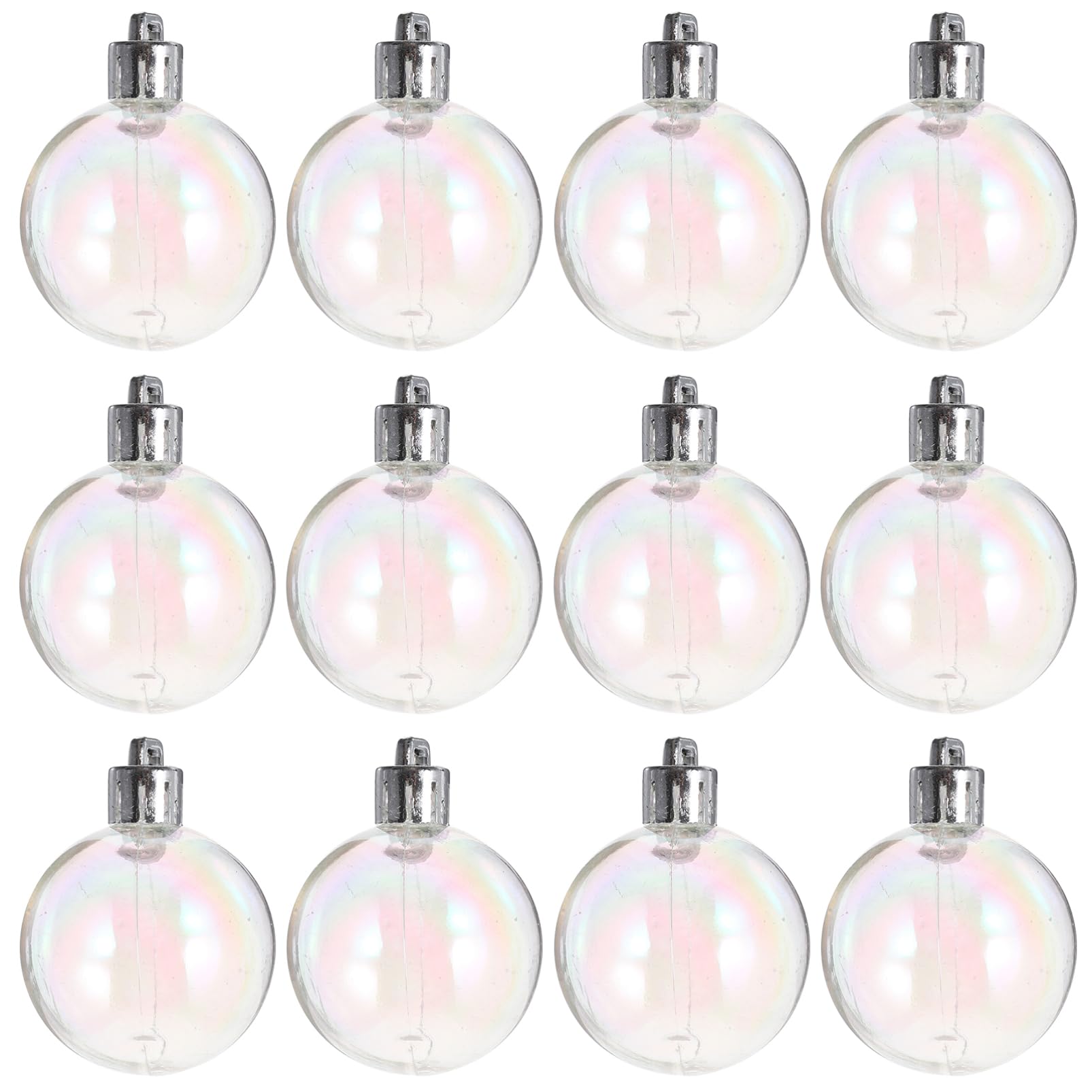 Boules de Noël incassables plastique irisé suspensions 4 cm pour enfants et chats