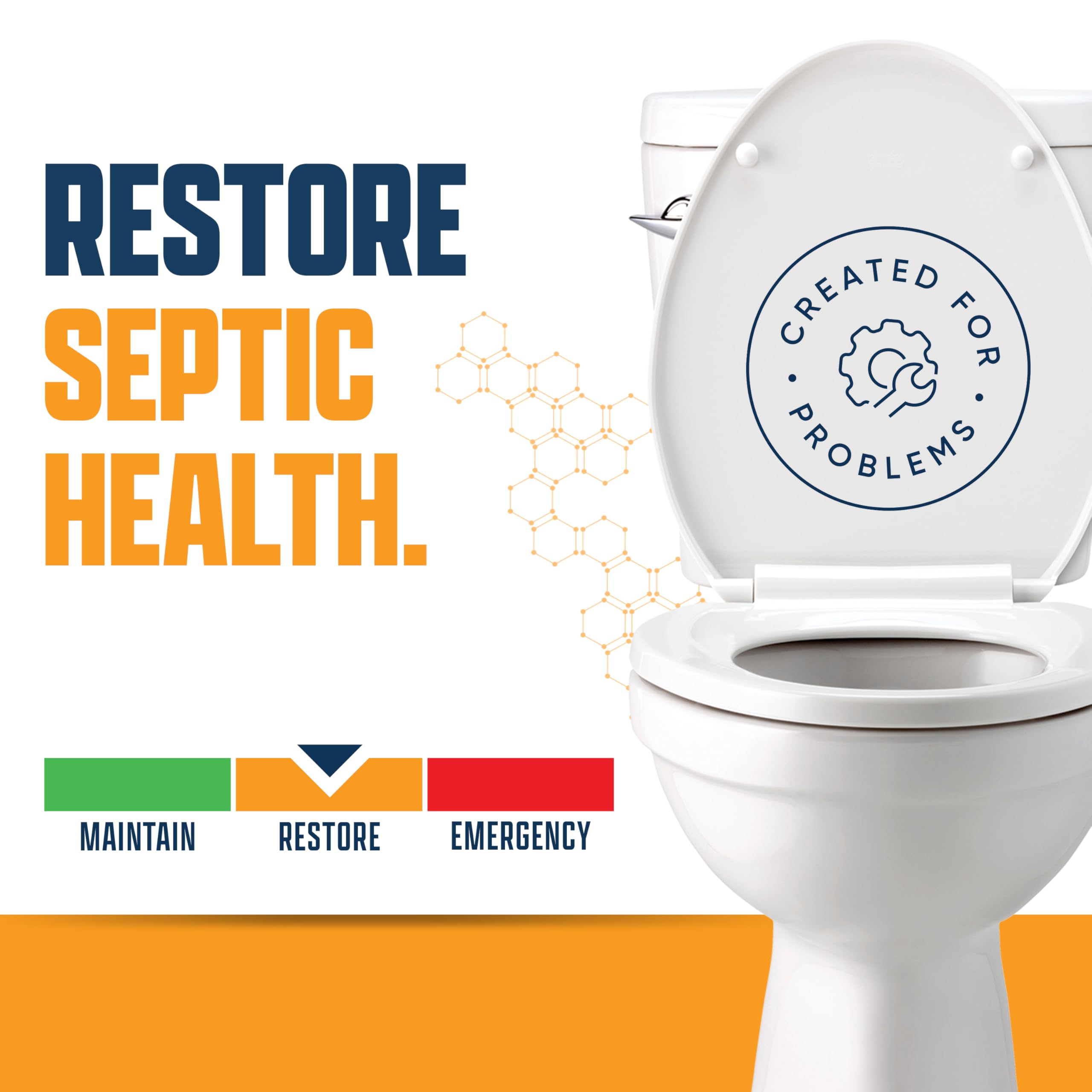 Eco Strong Trattamento del campo di drenaggio settico e liscivia | Il detergente bio-enzimatico rompe e digerisce gli intasamenti | Rimuove gli odori e il detergente principale (3,6 g)