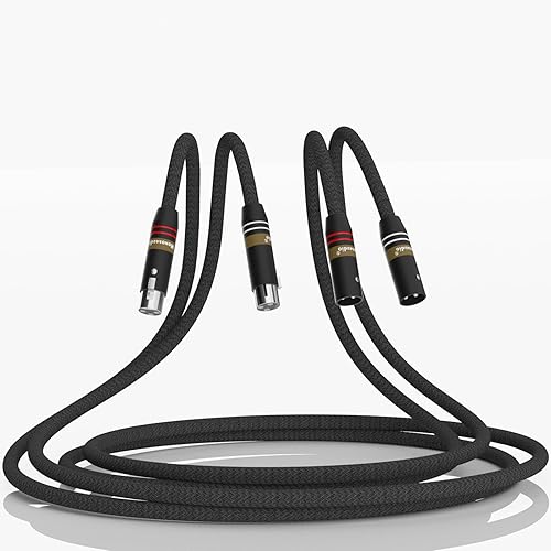 Monosaudio Cable XLR de audio XLR de 17 AWG para audiófilo, cable de audio equilibrado OFC, cobre chapado en plata, interconexión XLR 2XLR macho a