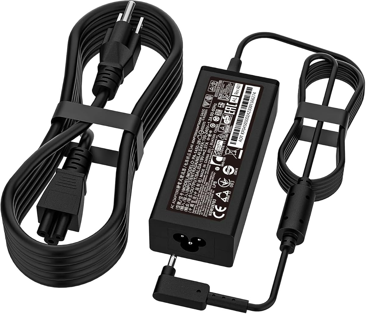 N20C5 N23C3 N19H1 N19H2 N20C4 N23H1 45W 3.0 * 1.1mm Cargador de corriente alterna de clavija pequeña apto para Acer Aspire 1 3 5 r7 ADP-45FE F A314-23P a315-35 A315-23 A515-54 A515-45-r74z Cable adaptador para computadora portátil PA-1450-26