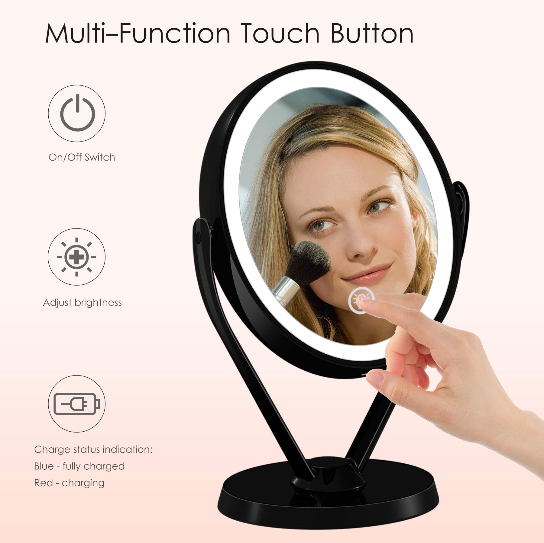 Buy Aesfee DoubleSided 1x/7x Magnification LED Makeup Mirror with