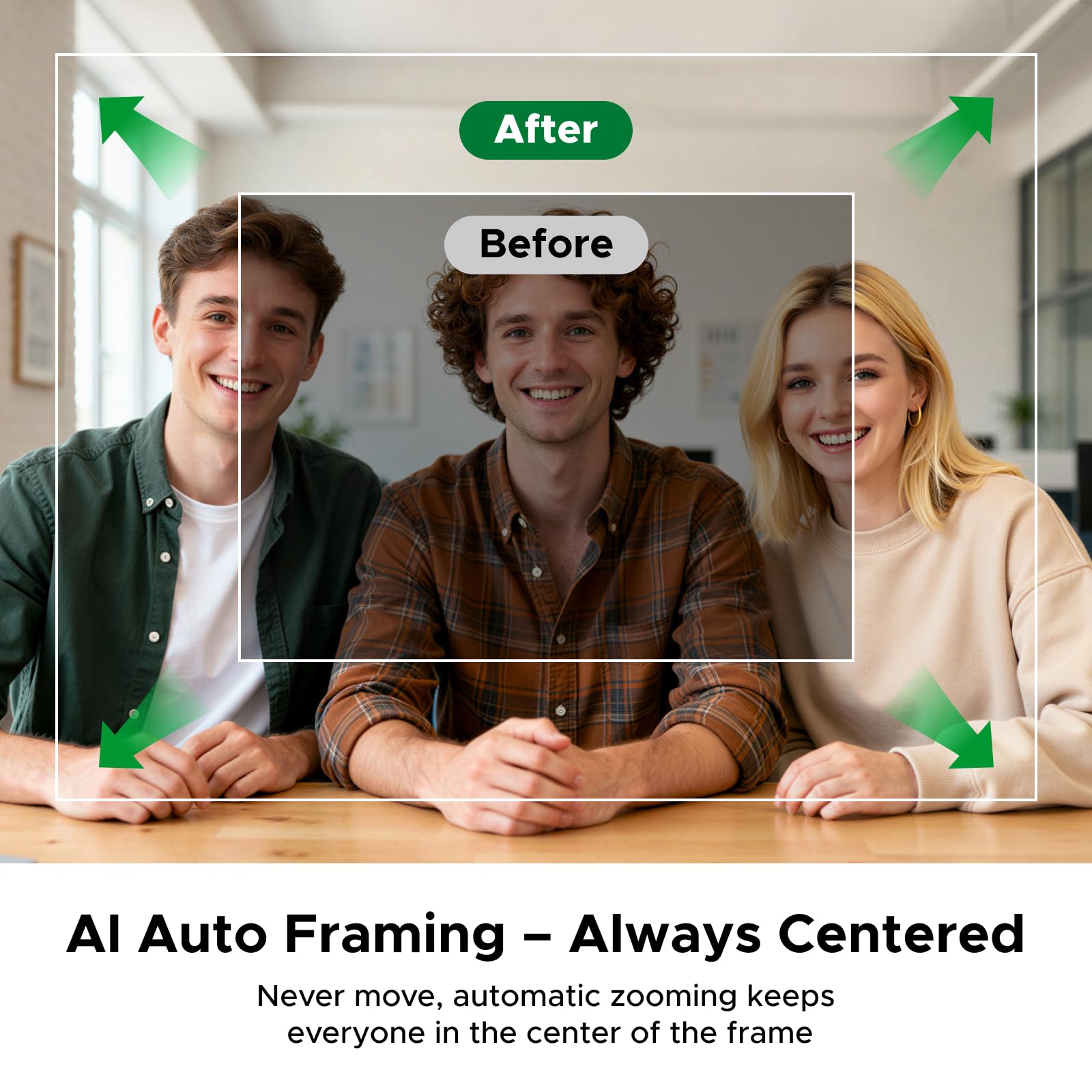 UGREEN FineCam Pro 4K, Autofokus, AI Gesty, Pokrywka Obiektywu | 4K 30FPS, 1/2" Sensor, AI Kadrowanie, Face AE, 7 Opcji Filtrów, Tryb Portretowy, AI Redukcja Szumów, dla Laptopa/Switch 2