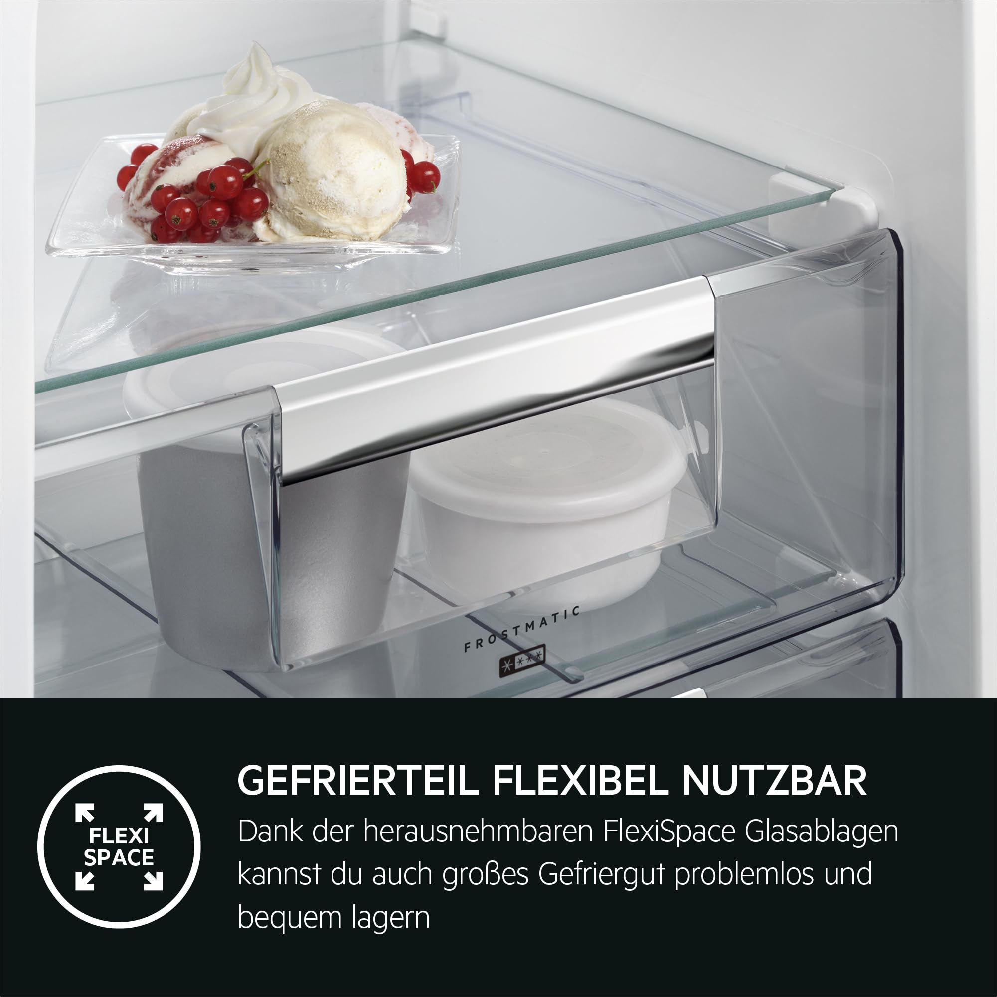 AEG Einbau-Kühl-Gefrier-Kombination 178cm, Serie 6000 TwinTech: NoFrost Abtauautomatik dank getrenntem Kühl- 195L & Gefrierraum 62L, LED-Display, Schnell-Gefrieren, Türalarm, Schlepptür, TSC6N183ES