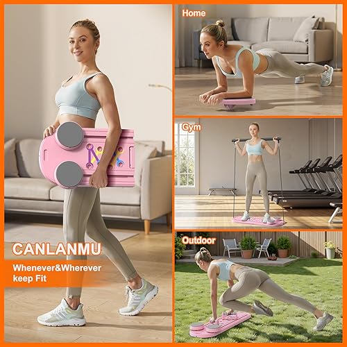 Miniatura 5 de Tabla de pilates, tablero abdominal de rebote multifuncional, juego de reformador de pilates plegable, máquina de entrenamiento de núcleo abdominal,