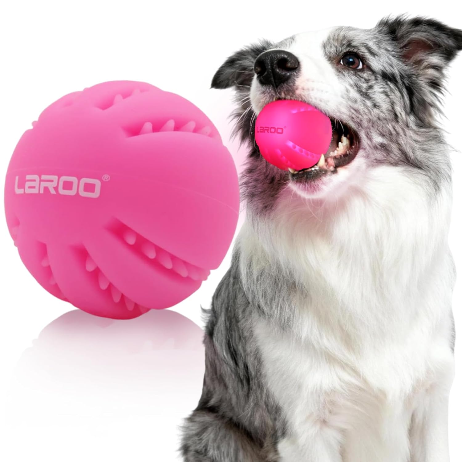 LaRoo LED Dog Balls Rechargeable Light up Dog Ball Glow in The Dark Teeth-Cleaning Natural Rubber Interactive Dog