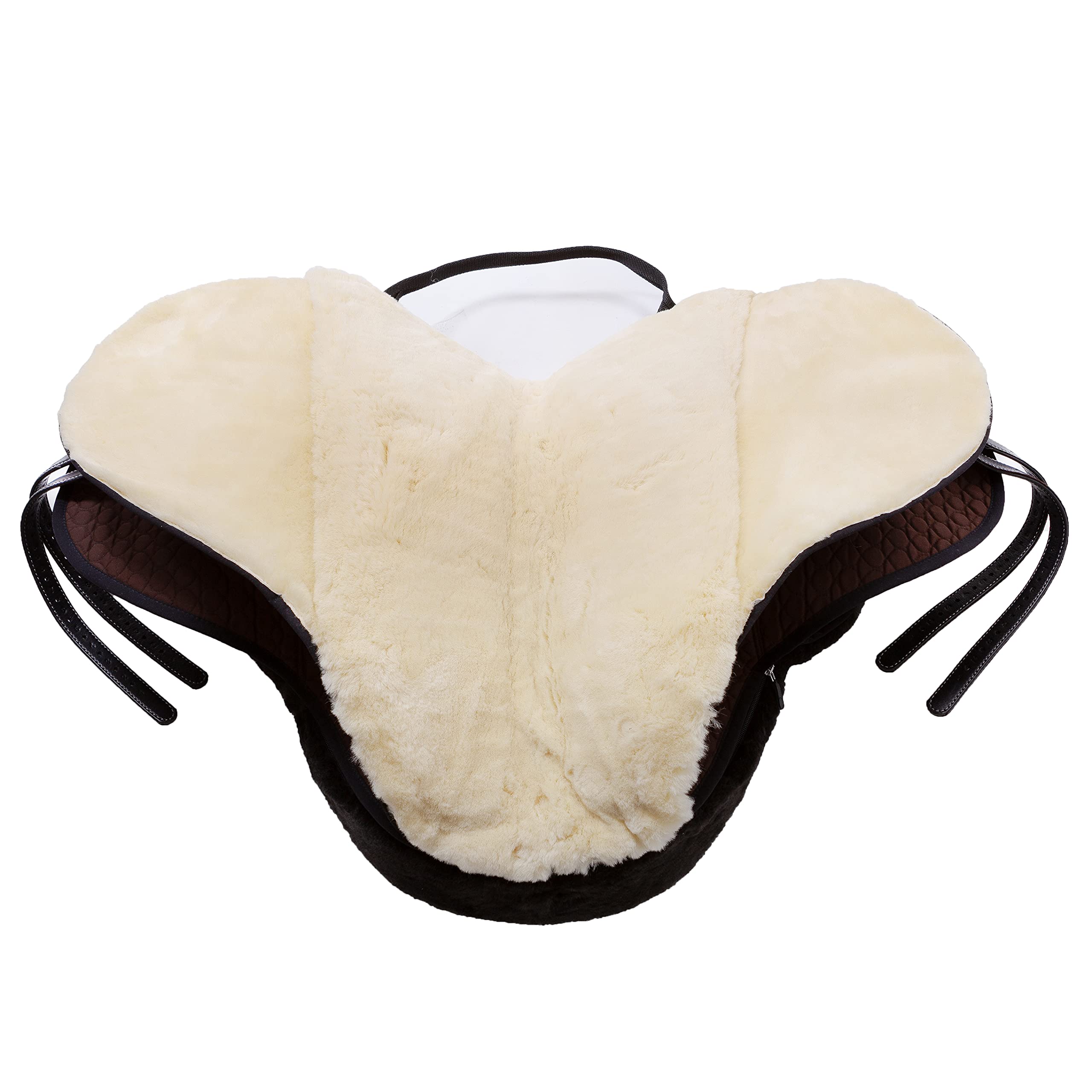 CHRIST Sella per Cavallo Fellsattel Cloud Spezial Sella in Pelliccia di Agnello (treeless) Fatta a Mano – nelle Misure mezzosangue e Pony, nei Colori Antracite, Marrone & Naturale