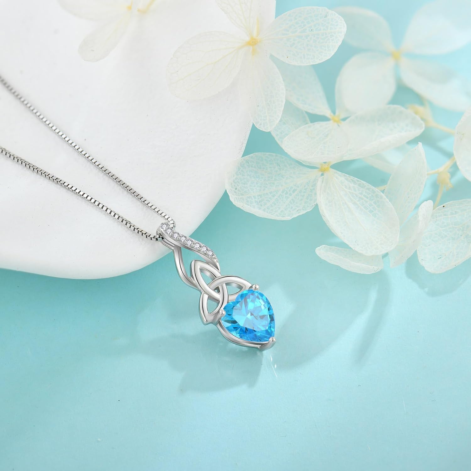 Infinity Celtic Knot Necklace for Women 925 Sterling Silver Irish Necklace Birthstone Jewelry Gifts for Her - Image 4