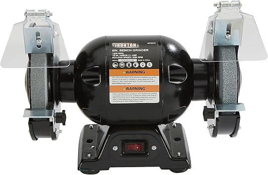 Ironton Benchtop Grinder with 6in. Wheel, 2.1 Amps, 1/2 HP, 3560 RPM Max. Speed, Model# BG115-6L