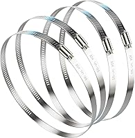 Vista 8 de NEBURORA Abrazadera de manguera de 3 pulgadas ajustable de acero inoxidable 304, paquete de 4 abrazaderas de engranaje helicoidal de 2.4 a 3.2