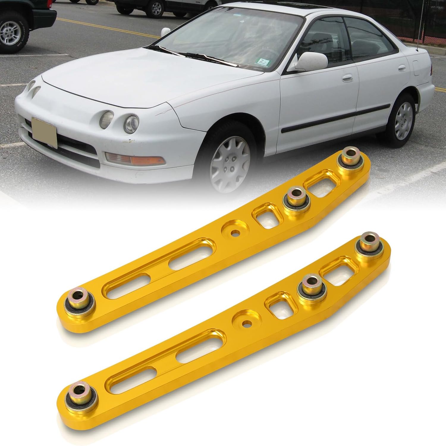 AJP Distributors Rear Lower Control Arms LCA Pair + Bushings Compatible/Replacement For Civic CRX Del Sol EG Integra DC2 1988 1989 1990 1991 1992 1993 1994 1995 1994 1995 1996 1997 1998 1999 2000 2001