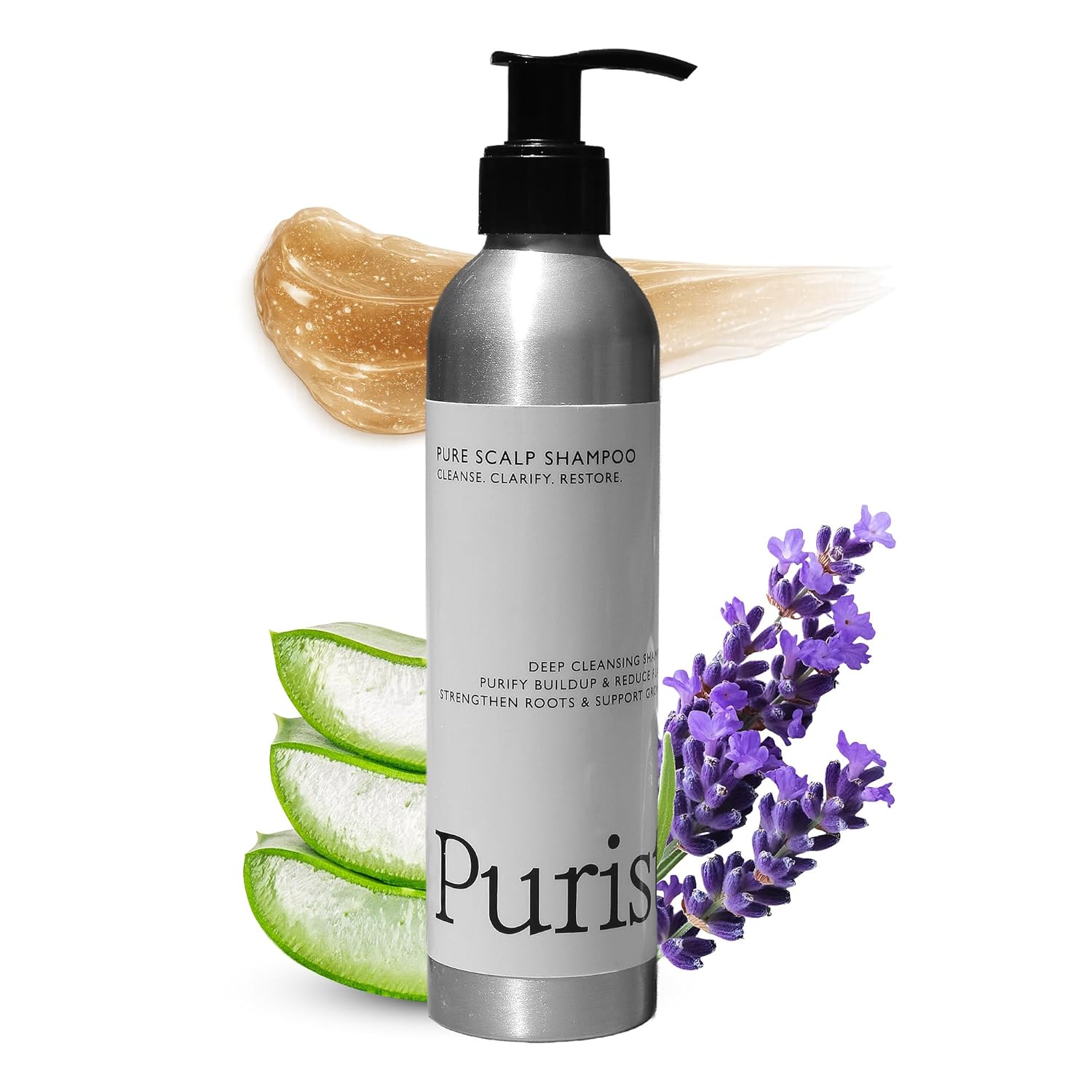 Purist Natural Shampoo – For Dry, Itchy & Flaky Prone Scalps – Natural Aloe Vera & Vitamin-Infused Formula – Vegan, Sulfate-Free, Color-Safe & Paraben-Free - Gentle Detoxifying Cleanser
