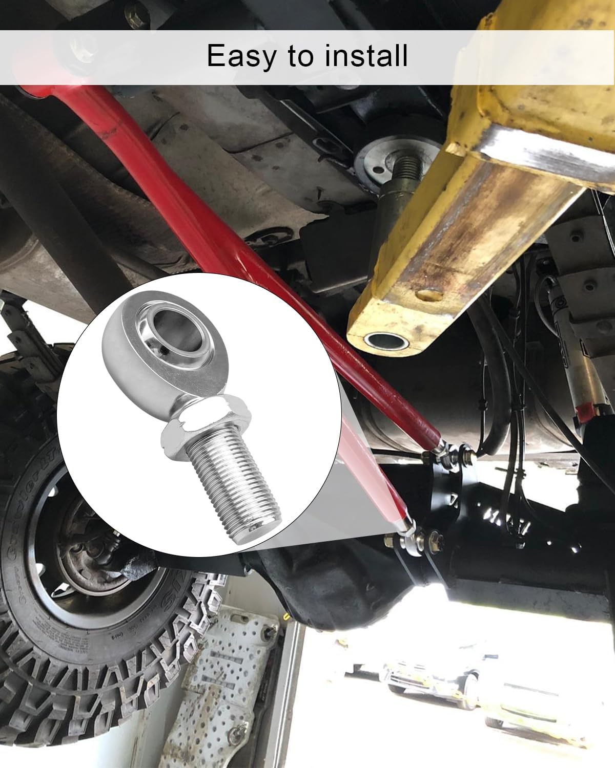 3/4" Heim Joint Rod End with Jam Nuts, Left and Right Hand Thread Chromoly Joints Panhard Rod End Kit, Rod End Bearing Heim Joints Spherical Rod End Steering Shaft Support, 2 Pack