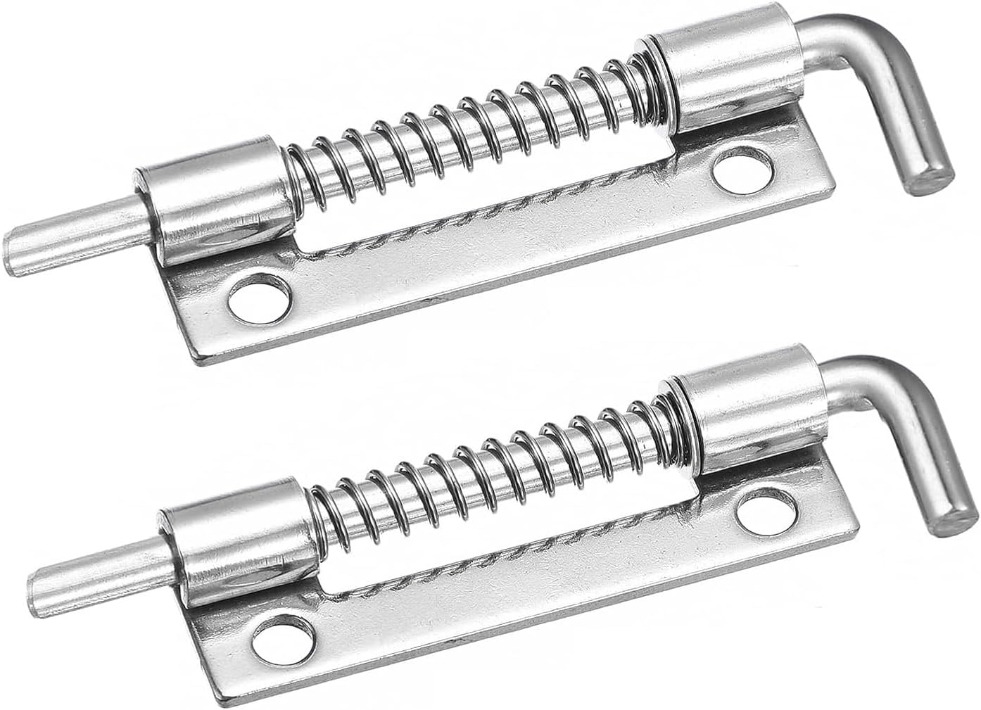 304 Stainless Steel Flat Pin Spring Latch, 2 PCS 85 mm Left Spring Hinge Sliding Lock, Furniture Cabinet Door Gate Spring Latch