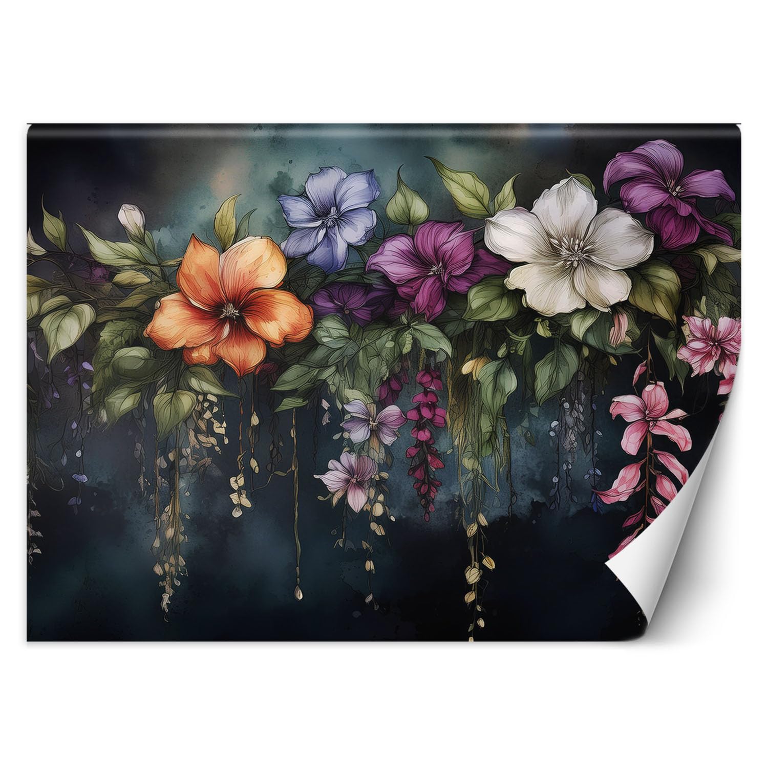 Papier peint intissé Feeby pour cacher les défauts du mur avec une déco fleurs 3d