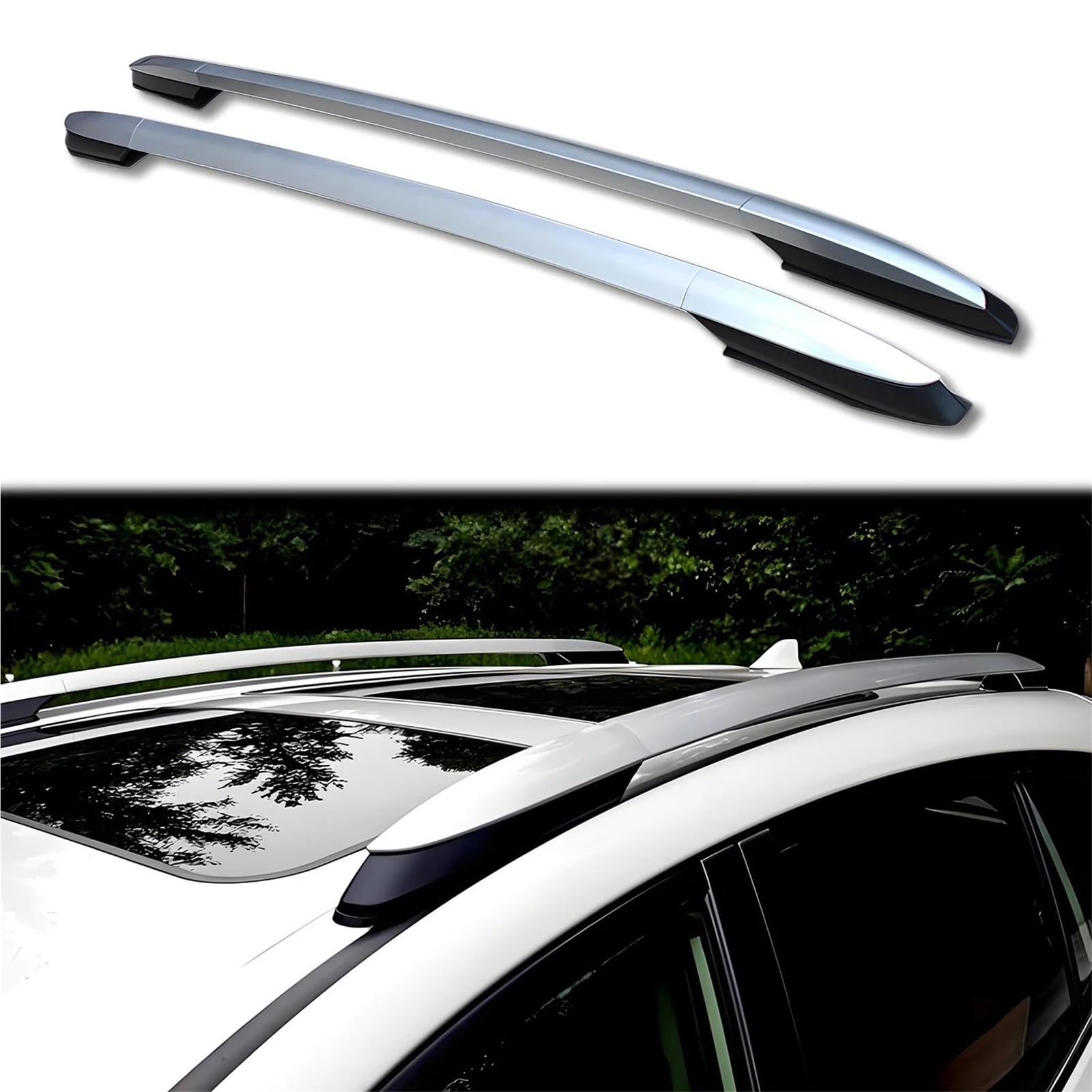 Genérico Portaequipajes Techo para Coche Barra Superior Aleación Aluminio Color Plateado para RAV4 XA40 2013 2014 2015 2016 2017