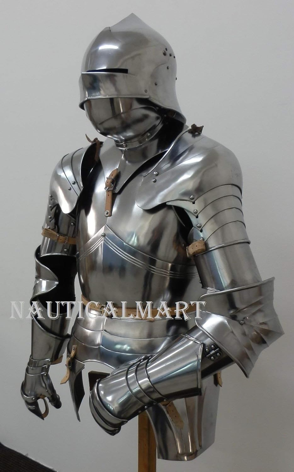 Knight Suit of Armour Wearable Reenactment Breastplate with Helmet (Stand Not Included)