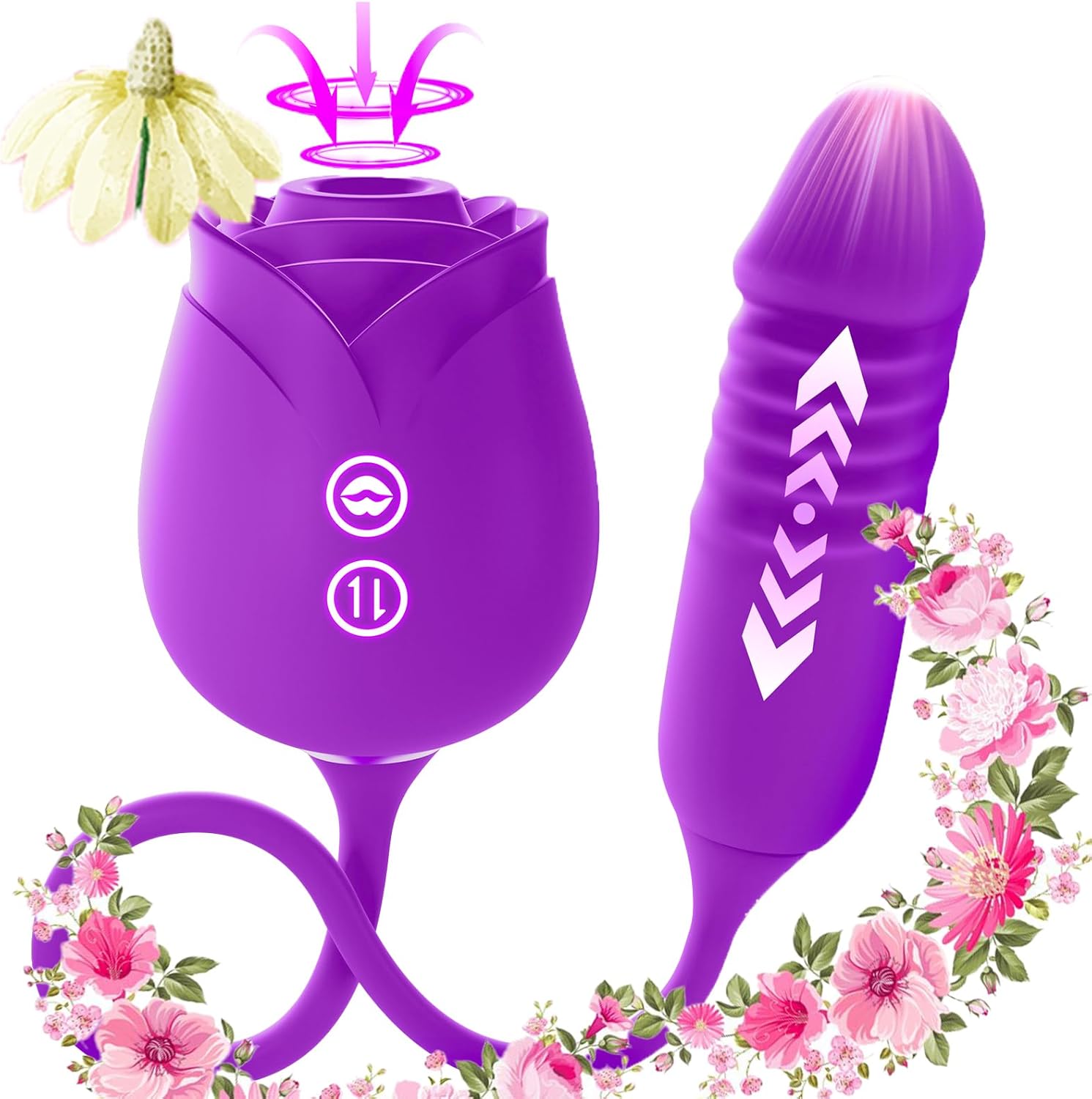 2026 New Enhanced Version New Enhanced Rose Viboatorr 2025 Tongue Nipple Sucking Sensory Toys Woman, 4 Suction & 5 Licking Viboatorr Modes Clitioral Stimulant Tool Q8762I (Purple)