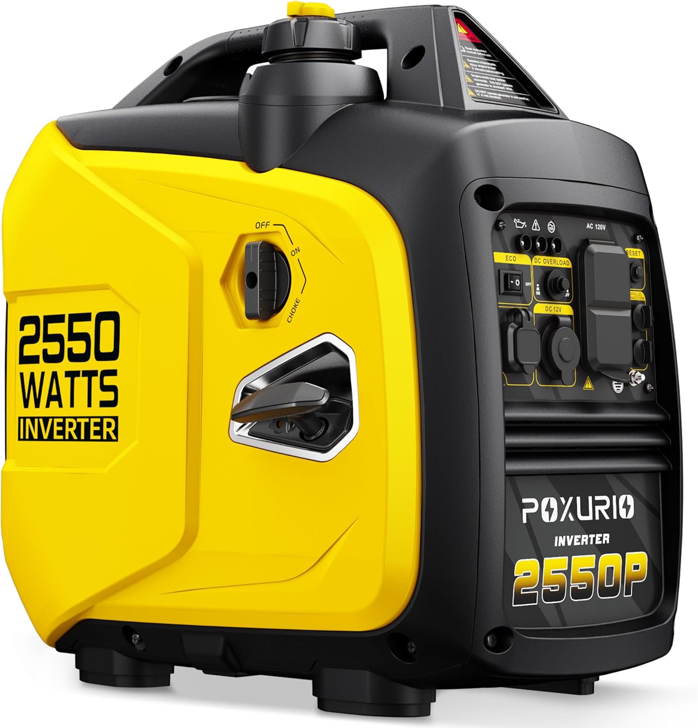 2550-Watt Portable Inverter Generator for Home Use, 1.06Gallon Large Fuel Tank Up to 10 Hours Use, 120V Gas Powered Generator Super Quiet – EPA Compliant-Yellow