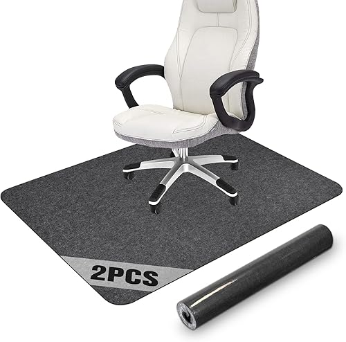 Placoot Paquete de 2 tapetes para sillas de oficina para suelos de madera dura, tapetes para silla de computadora de 55 x 35 pulgadas, tapetes para
