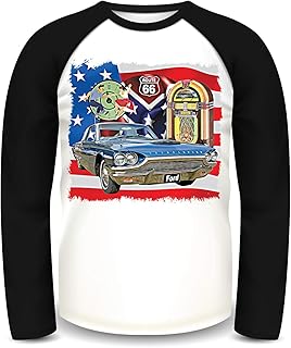 Classic 1964 Thunderbird T Shirt, Classic 1964 Thunderbird Long Sleeve T Shirt, Men's Top, Baseball Long Sleeve Top with Raglan sleeves