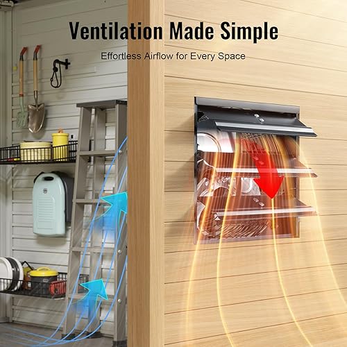 Miniatura 3 de Ventilador de escape de obturador de 8 pulgadas, ventilador de ventilación de enfriamiento de alta velocidad de 760 CFM, ventilador de escape