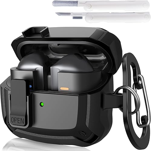 KOREDA Funda compatible con Samsung Galaxy Buds 3 y Galaxy Buds 3 FE y Galaxy Buds 3 Pro con kit de limpieza, TPU militar a prueba de golpes,