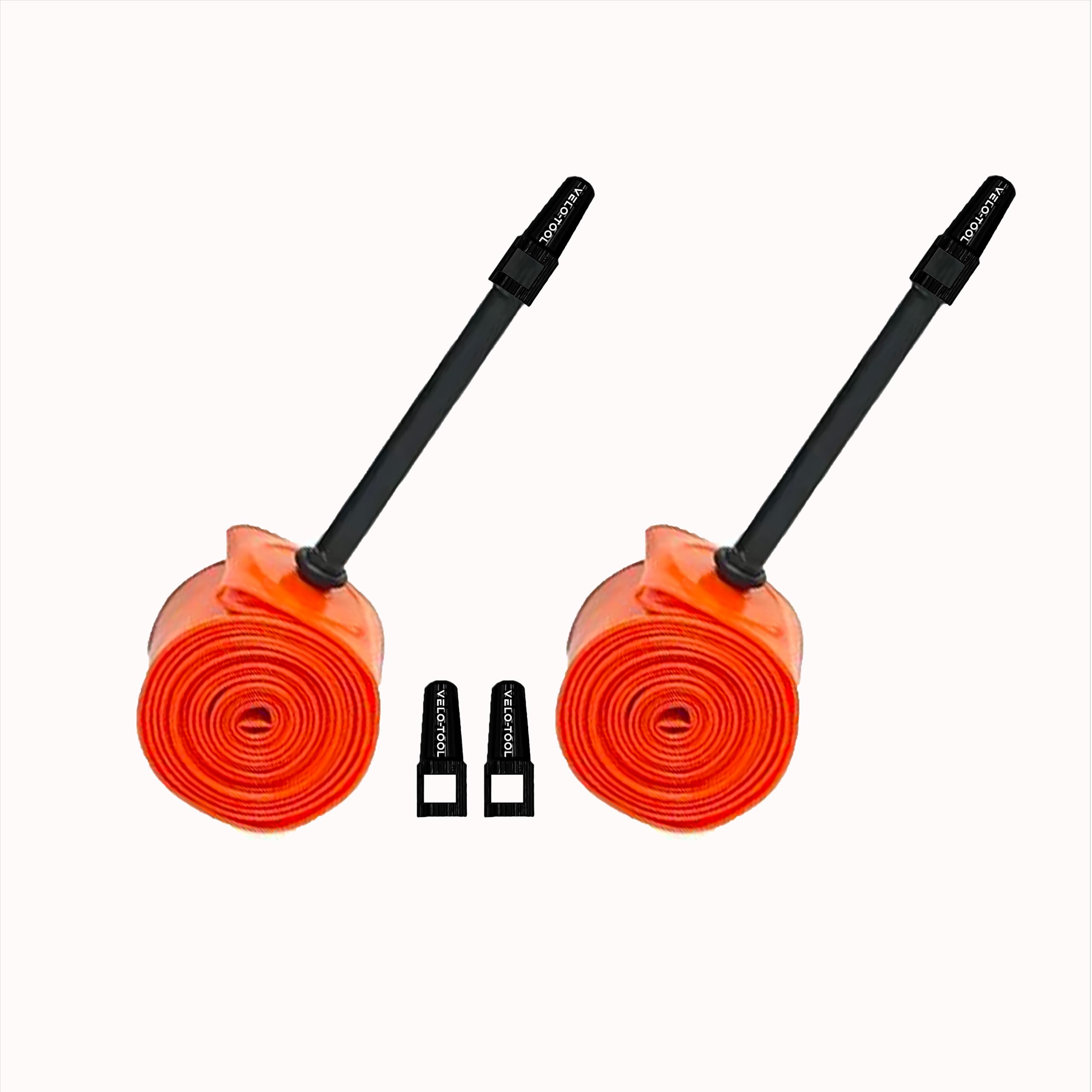 Paquete de 2 tubos interiores de TPU naranja para bicicletas de montaña y bicicletas de montaña eléctricas de Velo-tool – Se adapta a válvula Presta de 27.5 x 1.7 a 2.4 pulgadas y 29 x 1.7 a 2.4