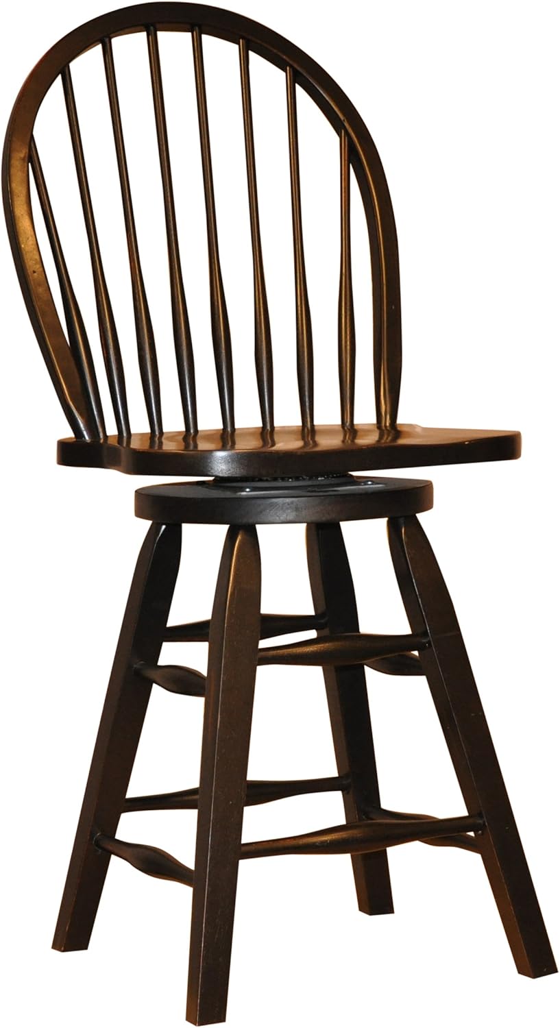 ECI Furniture Windsor Barstool, 30Inch, Black Rubbed