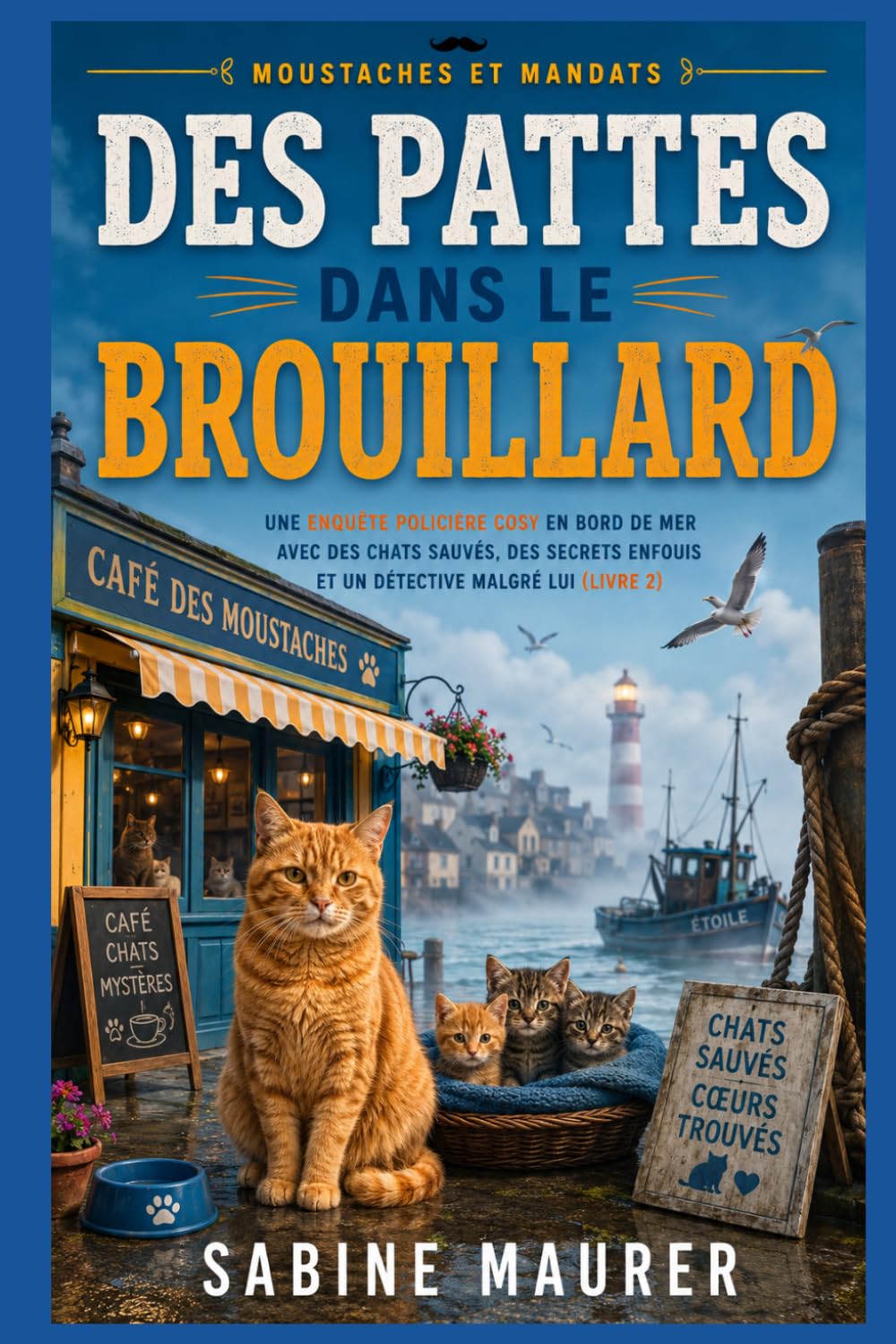 Des pattes dans le brouillard: Une enquête policière cosy en bord de mer avec des chats sauvés, des secrets enfouis et un détective malgré lui (Livre 2) (Moustaches et mandats)