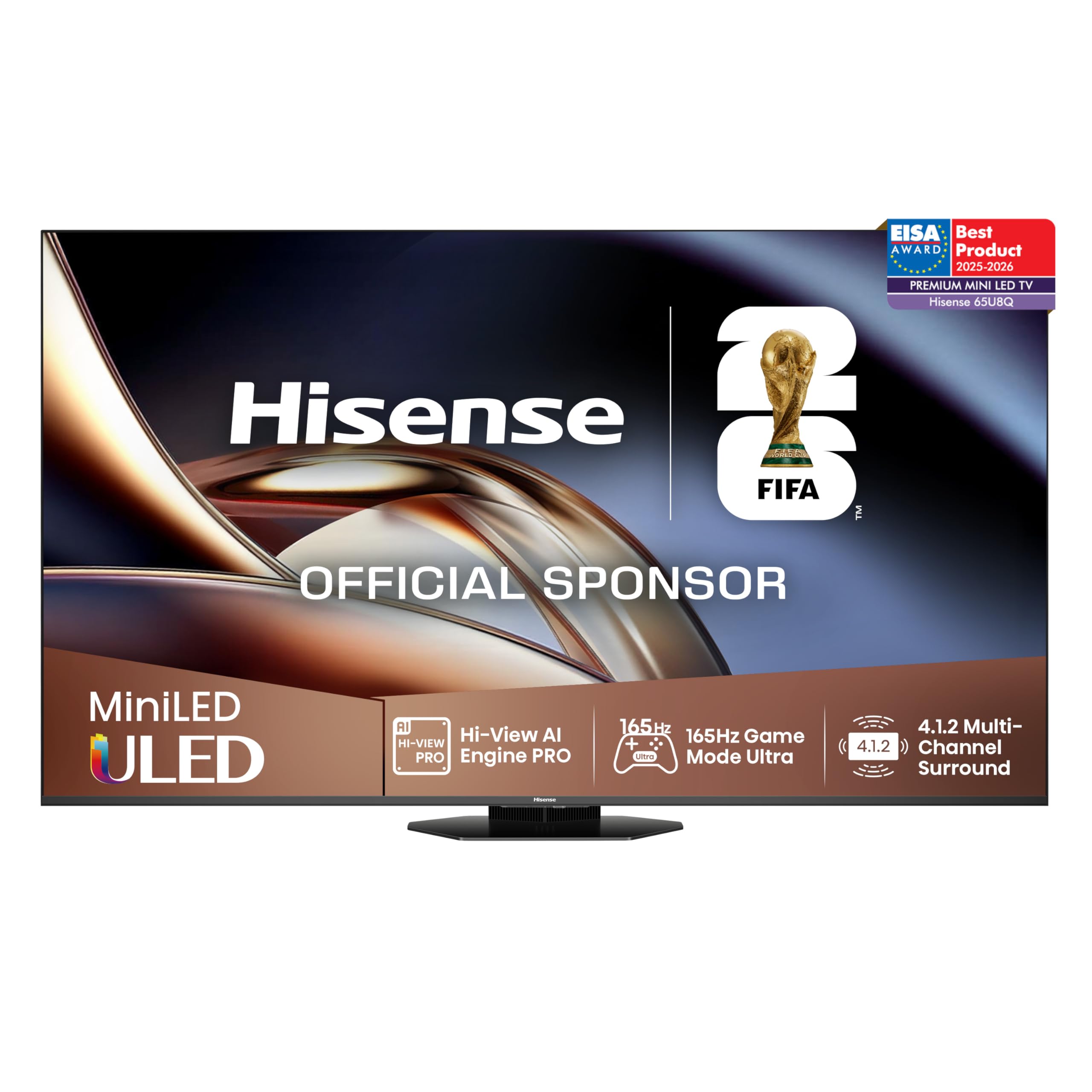 Hisense 65U8Q - Mini LED Smart TV, 4.1.2 Sonido multicanal, Modo Juego Ultra de 165Hz, Anti-Reflection Pro, Full Array Local Dimming, Dolby Vision IQ & Dolby Atmos en oferta en Amazon