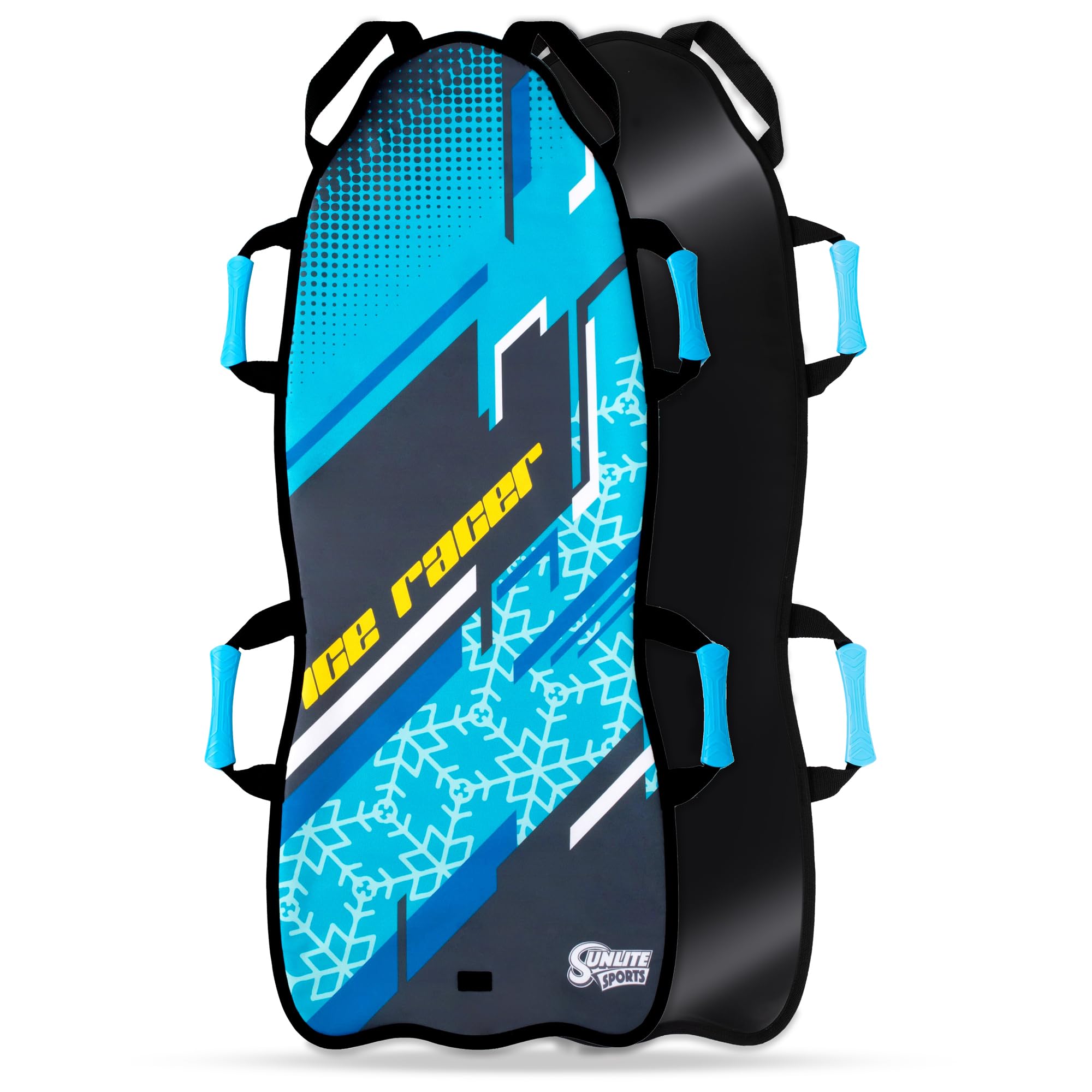 Sunlite Sports 45" Arctic Breeze Foldable Snow Sled, Fits 2 Children or 1 Adult, Ultra Portable, Strong and Durable, Sturdy Fabric Stitching, Handles with Steering, Kid's Winter Fun