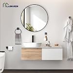 Towel Ring Set 4 Piece Bathroom Hardware Set Includes Towel Ring 2 Towel Hooks and Toilet Paper Holder Stainless Steel Wall Mounted (Matte Black)