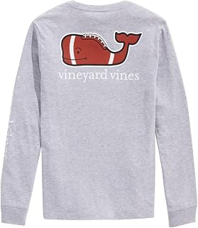 Boys' Long-Sleeve Football Whale Pocket Tee, Barracuda Heather, 4T