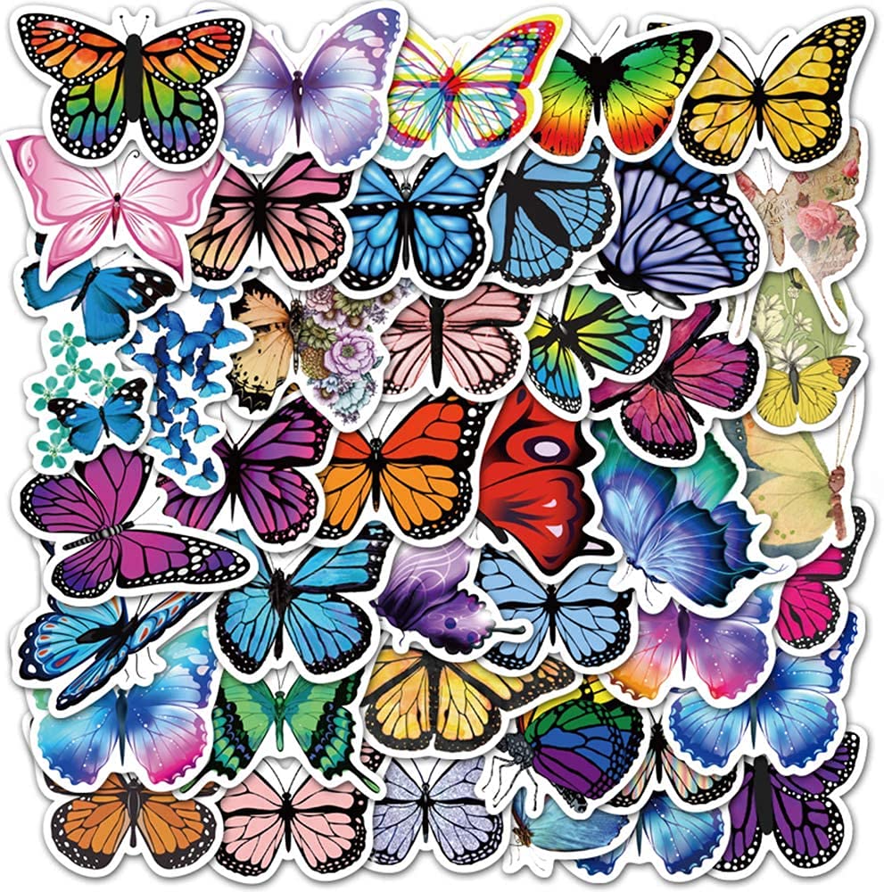 iDream Mixed Colourful Butterfly Waterproof Vinyl DIY Sticker for Laptop Desk Skateboard Luggage Guitar Furniture Toy Scrapbook (Set of 50) (B09D3XZXZS) Amazon Price History, Amazon Price Tracker