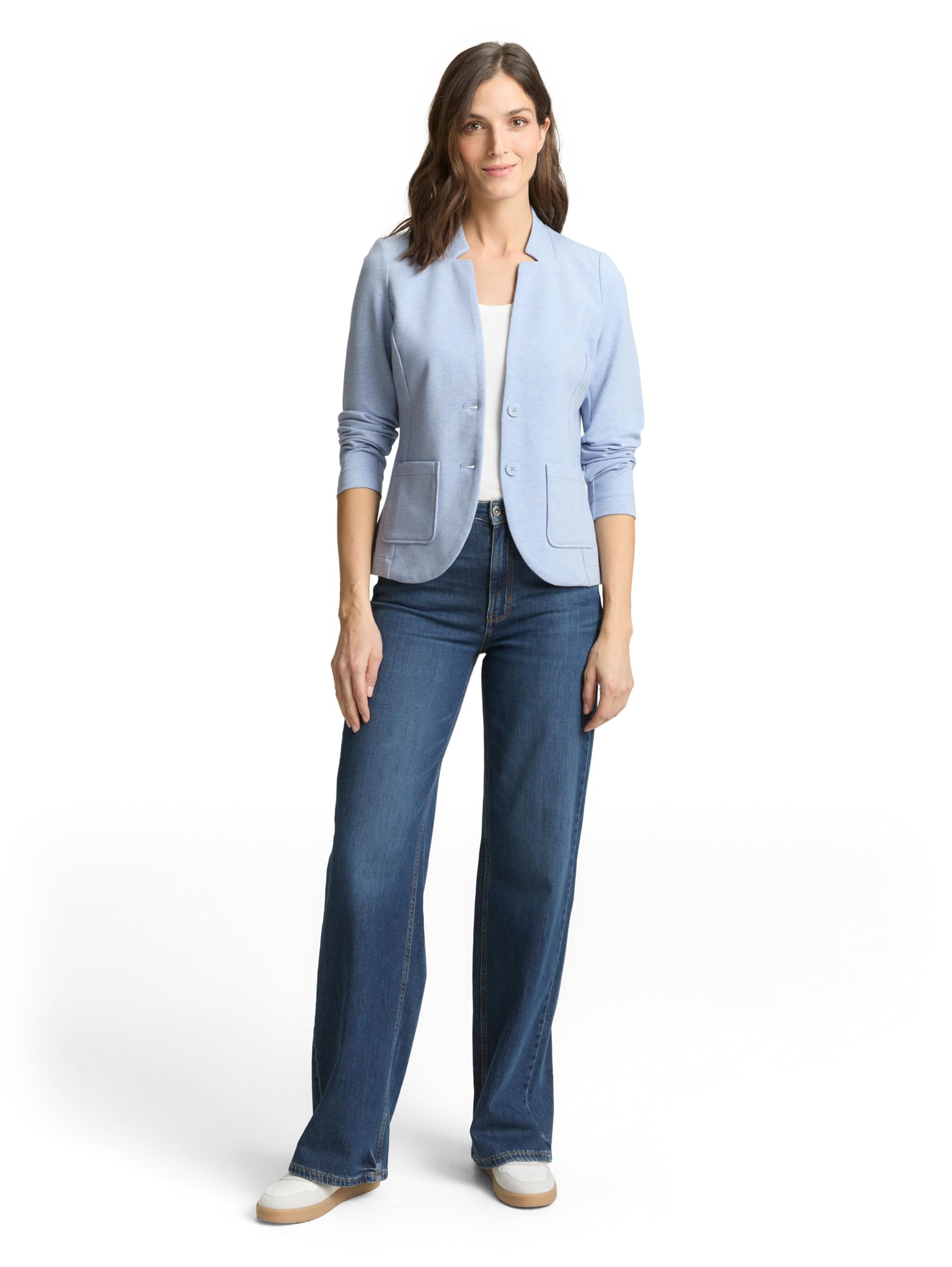 Tom Tailor Damen Basic Ottoman Blazer mit Taschen