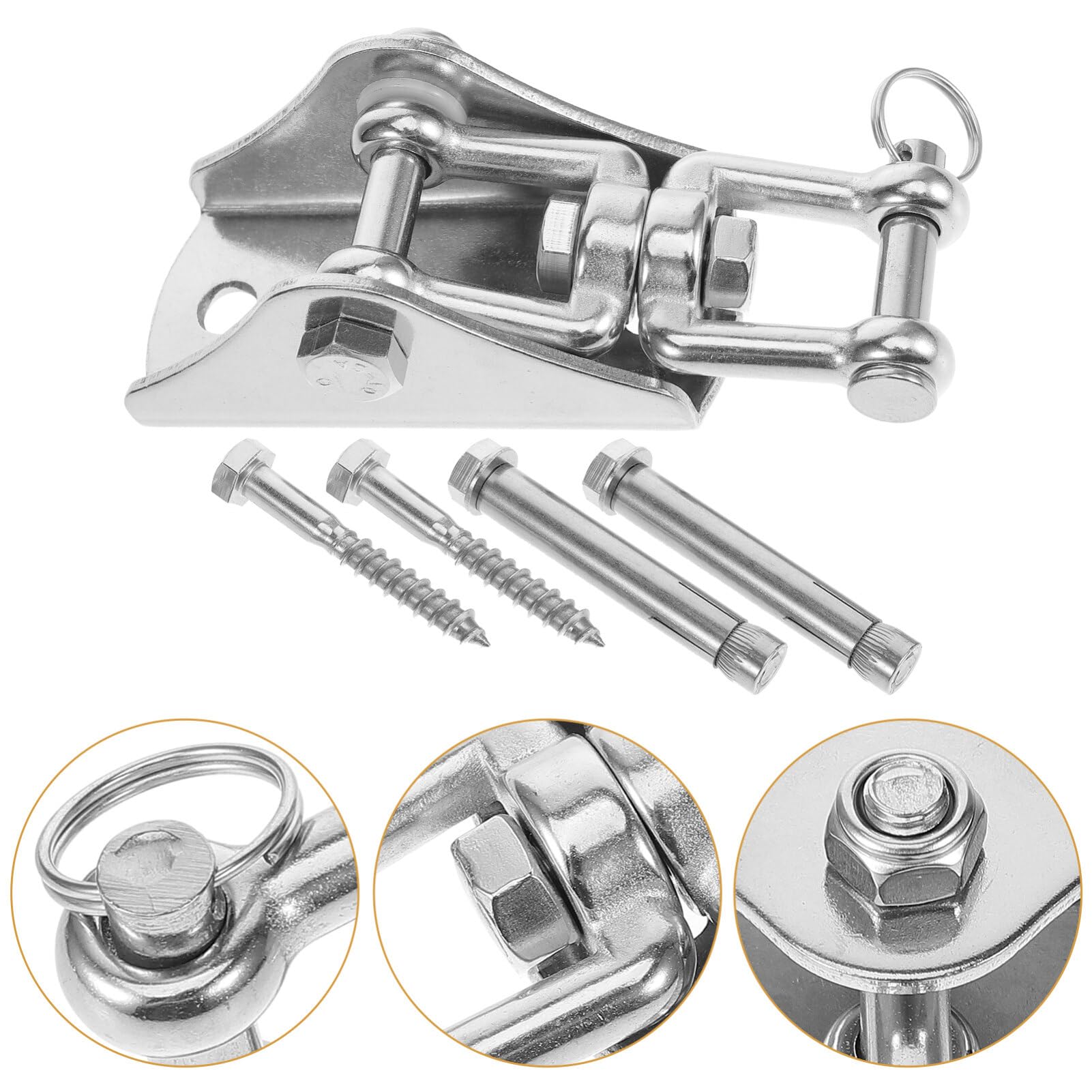 Happyyami Ganchos para Colgar Hamacas de Acero Inoxidable Plata 1 Set