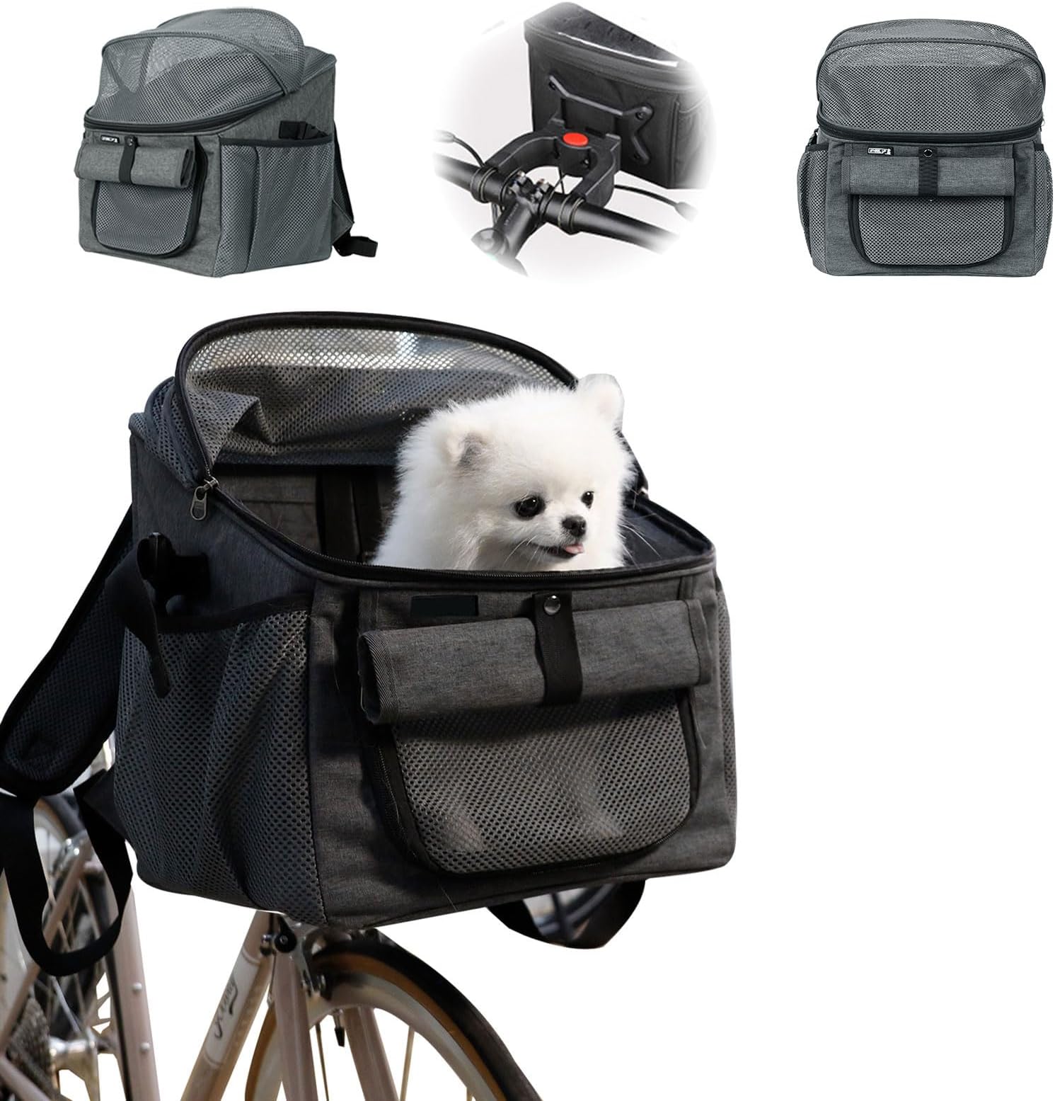 Dog Bike Basket, SoftSided Dog Bike Carrier Backpack, Cat
