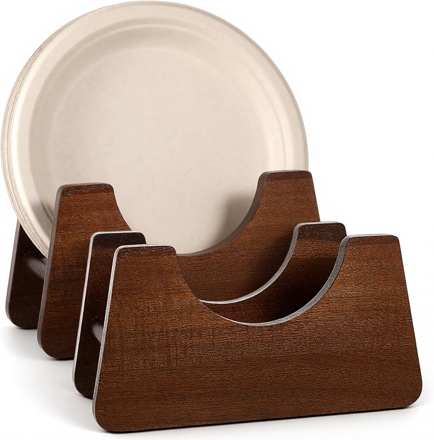 2 PCS Paper Plate Dispenser Countertop, Paper Plate Organizer