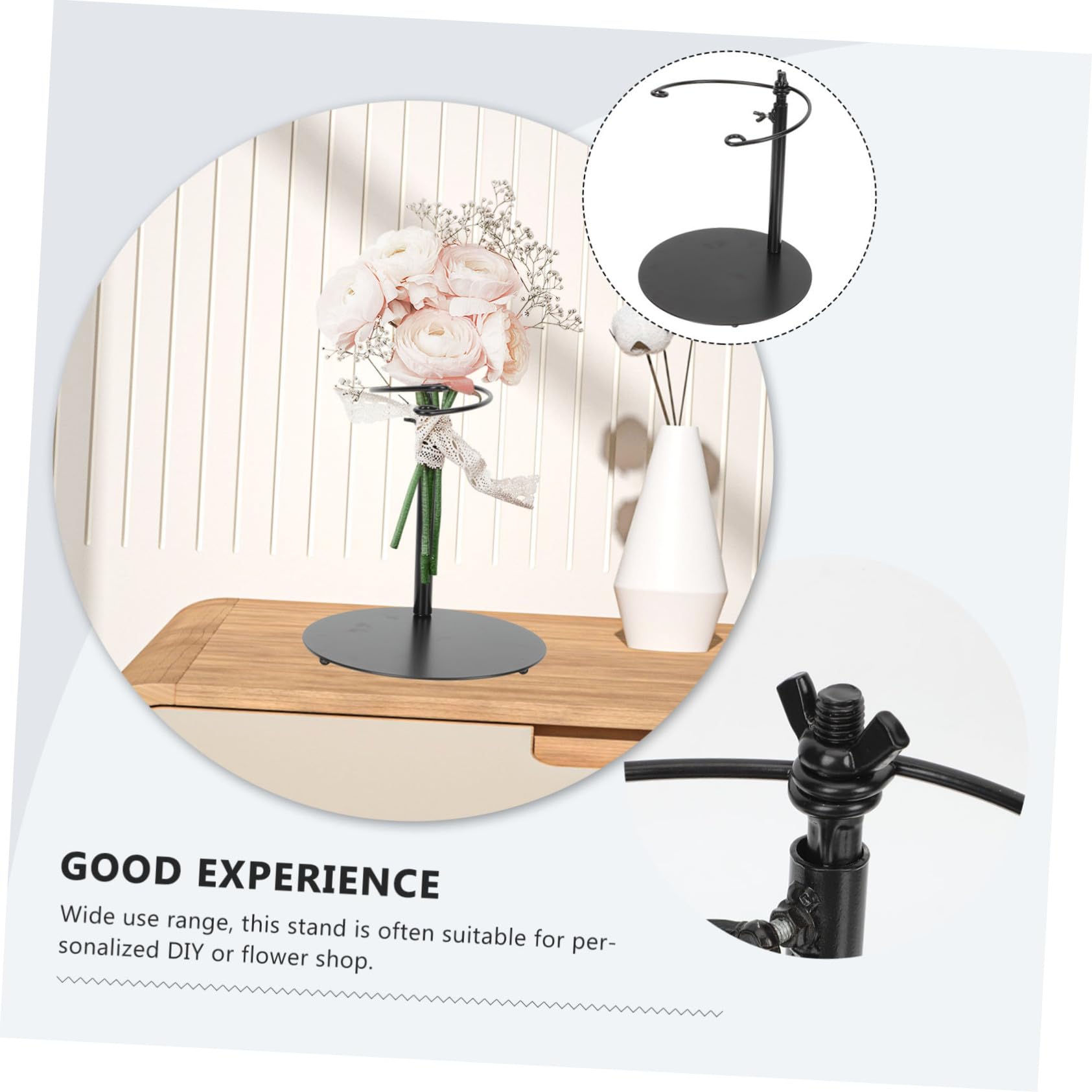 Hohopeti Supporto per Bouquet in Ferro Regolabile Stand Stabilizzatore per Fiori da Tavolo Sostegno Duraturo per Composizioni Floreali per Fioristi e Uso Personale