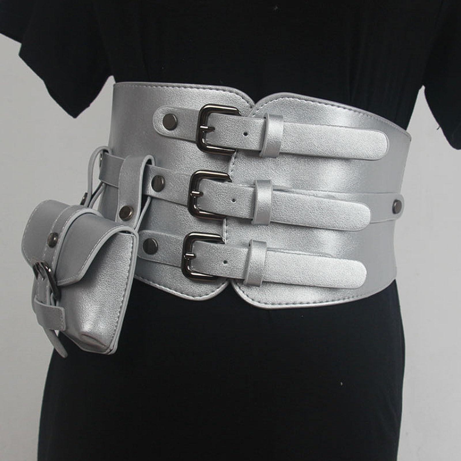 esmen Ceinture décorative for femme, ceinture en similicuir PU for robes, costumes, t-shirts, corset réglable Mains libres