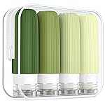 Mrsdry Travel Bottles for Toiletries, Tsa Approved 3oz Portable Travel Bottles, BPA Free Leak Proof Squeezable Silicone Travel Size Containers, Travel Accessories with Clear Toiletry Bag (4 Pack)
