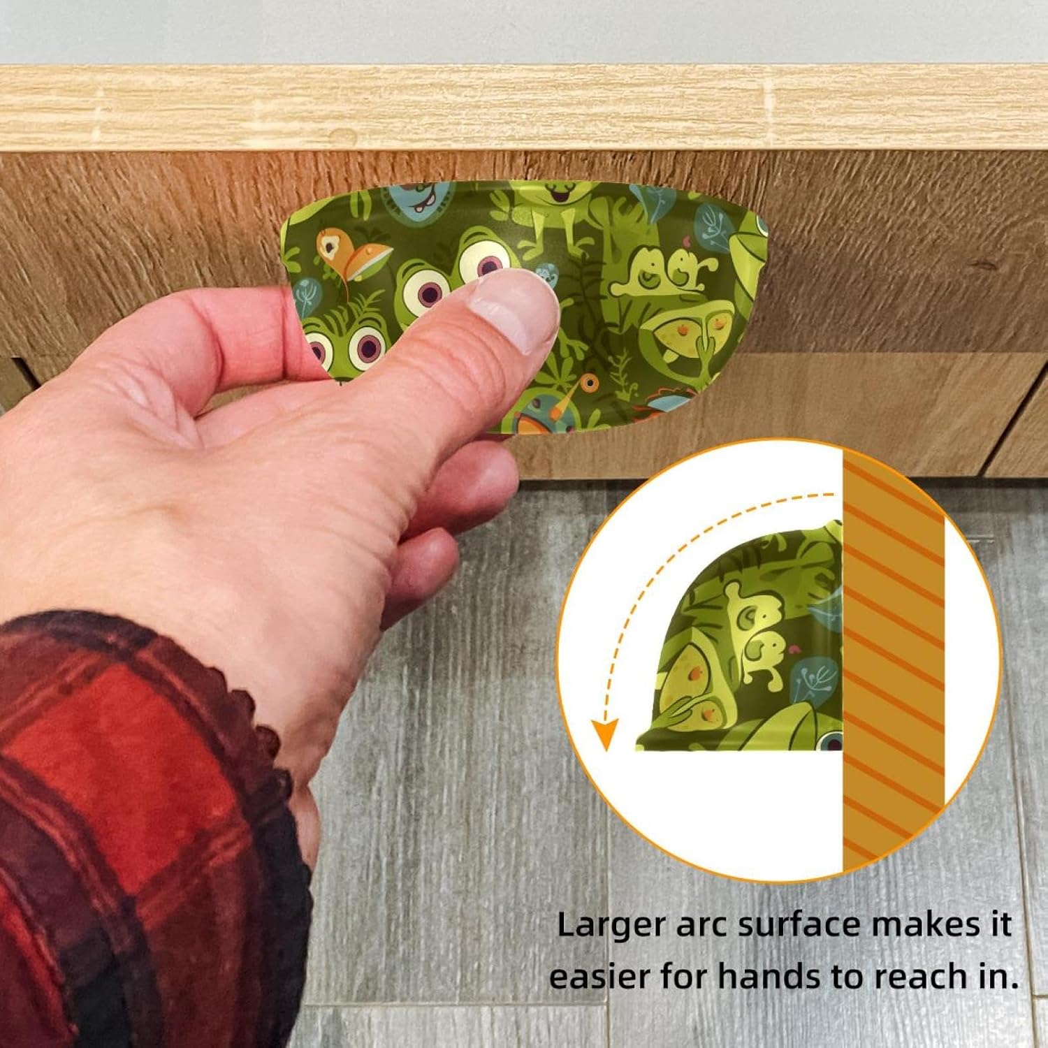 4 PCS 3.4 Inch Kitchen Cabinet Pulls Fun Cartoon Frogs Flower Bin Cup Drawer Pulls Cabinet Handles Dresser Drawer Handles Kitchen Furniture Hardware image 3