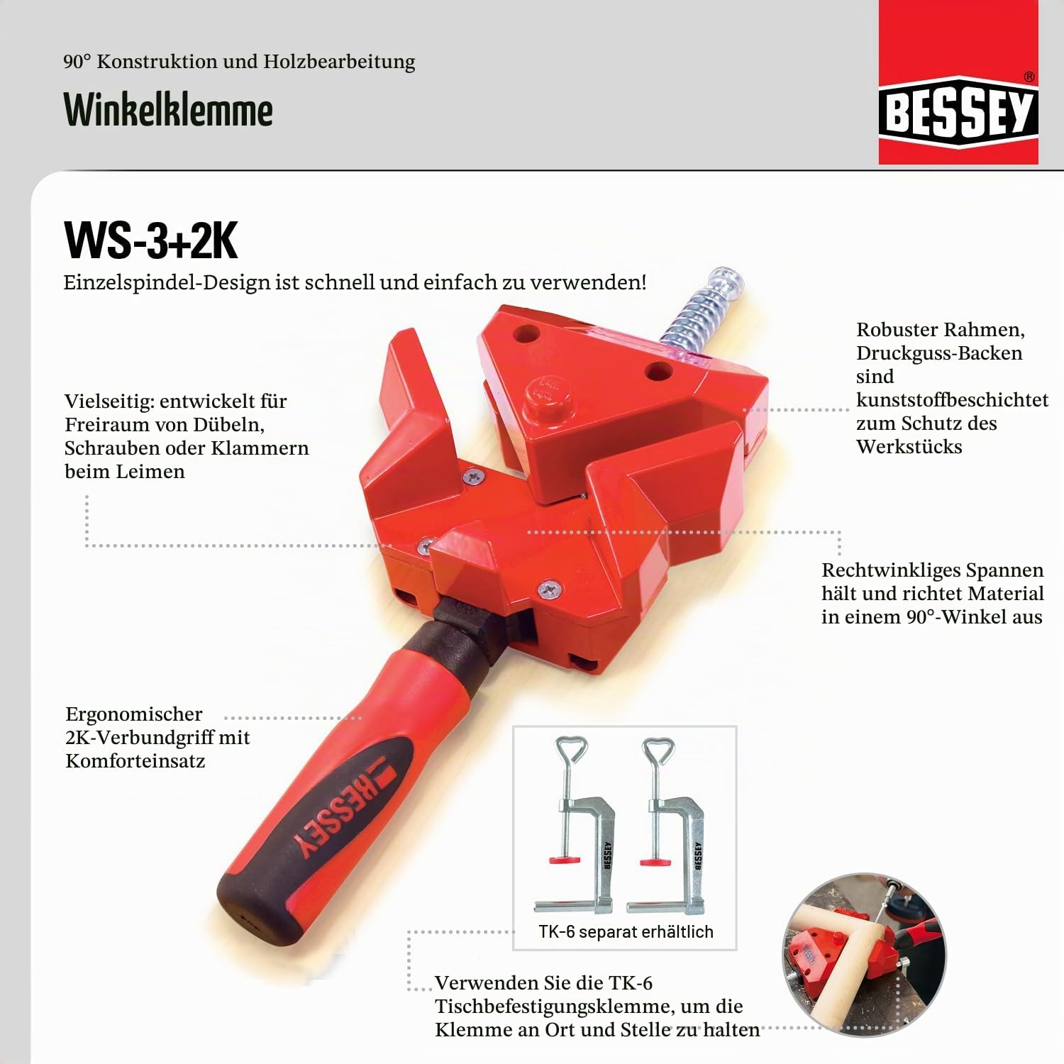 BESSEY WS-3+2K-CB Winkelklemme