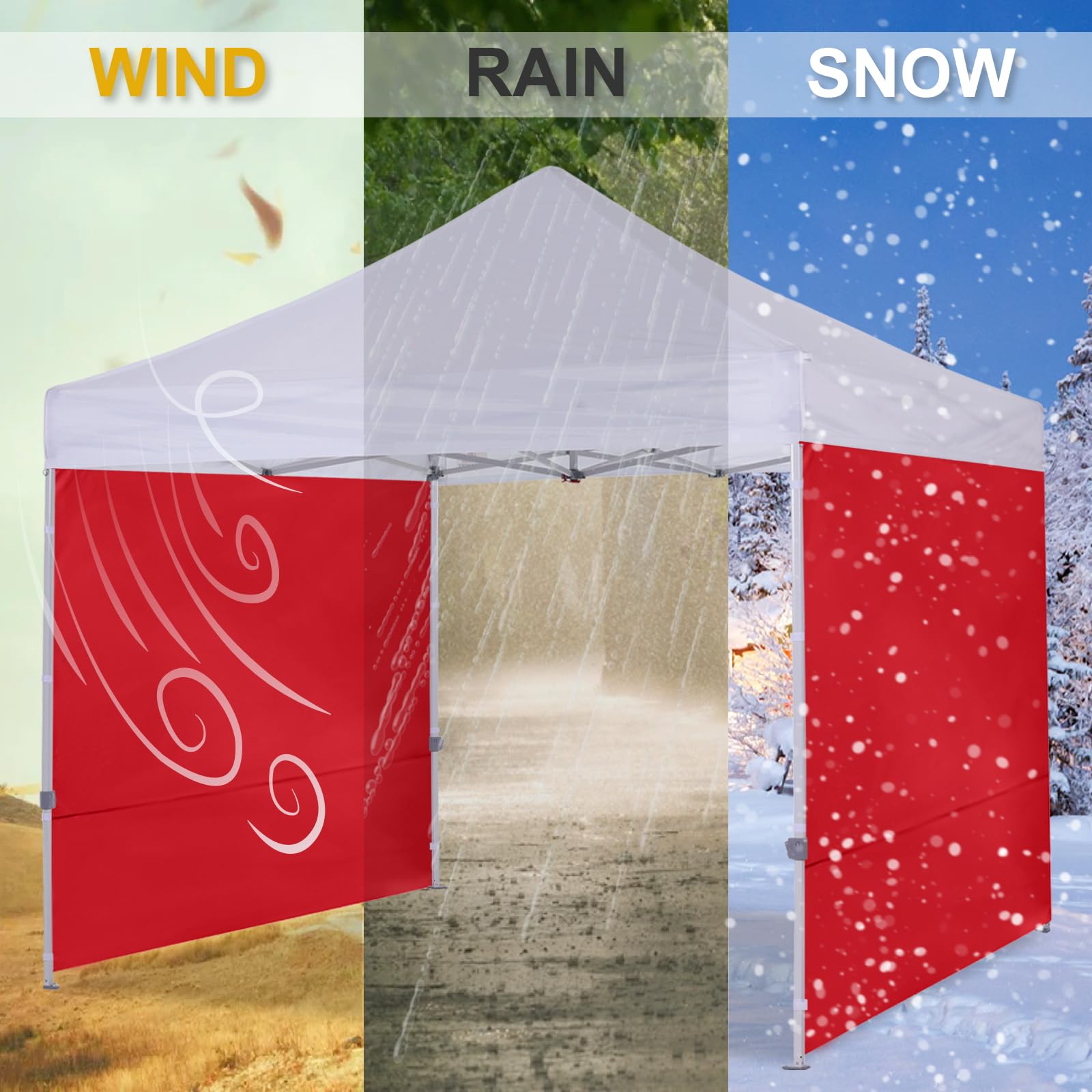 Condition photo showing Good Condition for cooshade instant canopy sunwall 10x10 canopy sidewall, 1 pack, red