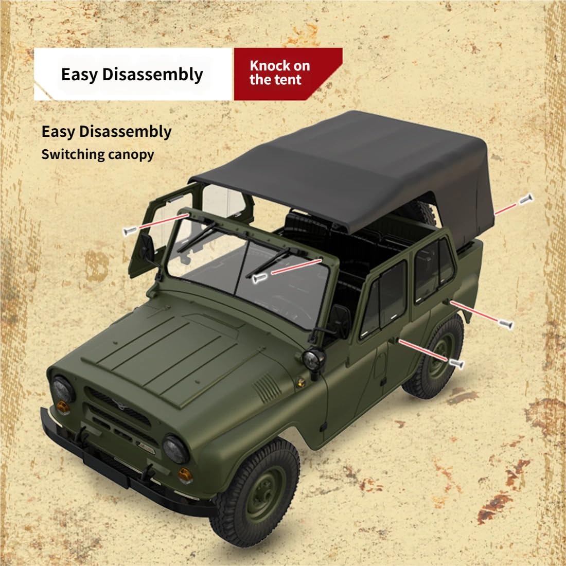 UAZ-469 WPL C94 4WD Offroad Crawler Im Maßstab 1:12 RTR RC Kletterfahrzeug